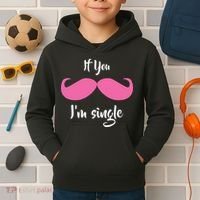 If You Moustache I'm Single Valentine's Day Kids Hoodie thumb 2