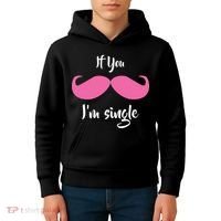 If You Moustache I'm Single Valentine's Day Kids Hoodie thumb 4