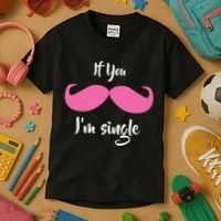 If You Moustache I'm Single Valentine's Day Kids T-Shirt thumb 3