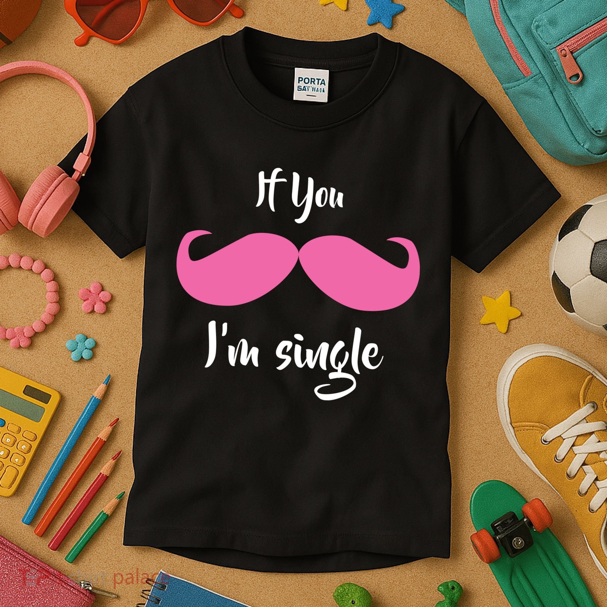 If You Moustache I'm Single Valentine's Day Kids T-Shirt