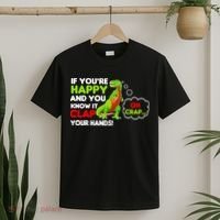 If You're Happy and You Know It Clap Your Hands T-Rex T-Shirt thumb 2