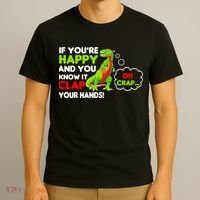 If You're Happy and You Know It Clap Your Hands T-Rex T-Shirt thumb 3