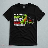 If You're Happy and You Know It Clap Your Hands T-Rex T-Shirt thumb 5