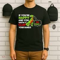 If You're Happy and You Know It Clap Your Hands T-Rex T-Shirt thumb 6
