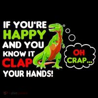 If You're Happy and You Know It Clap Your Hands T-Rex Baby Bodysuit thumb 2