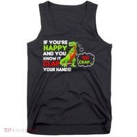If You're Happy and You Know It Clap Your Hands T-Rex Tank Top thumb 0