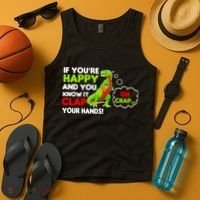 If You're Happy and You Know It Clap Your Hands T-Rex Tank Top thumb 4
