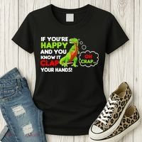 If You're Happy and You Know It Clap Your Hands T-Rex Women's T-Shirt thumb 3