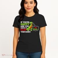 If You're Happy and You Know It Clap Your Hands T-Rex Women's T-Shirt thumb 4