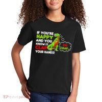 If You're Happy and You Know It Clap Your Hands T-Rex Kids T-Shirt thumb 2