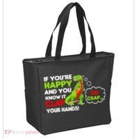 If You're Happy and You Know It Clap Your Hands T-Rex Tote Bag thumb 2
