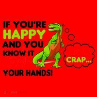 If You're Happy and You Know It Clap Your Hands T-Rex Santa Hat thumb 1