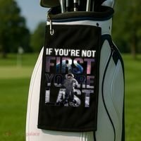 If You're Not First You're Last American Astronaut Golf Towel thumb 2