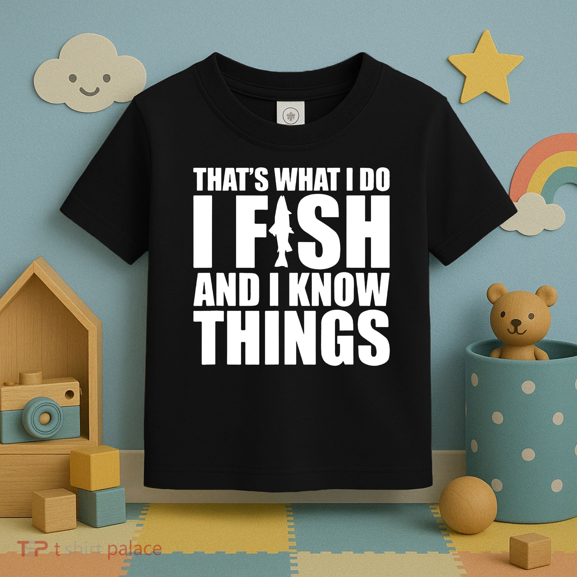 I Fish and I Know Things Fishing Fisherman Father’s Day Gift Toddler T-Shirt