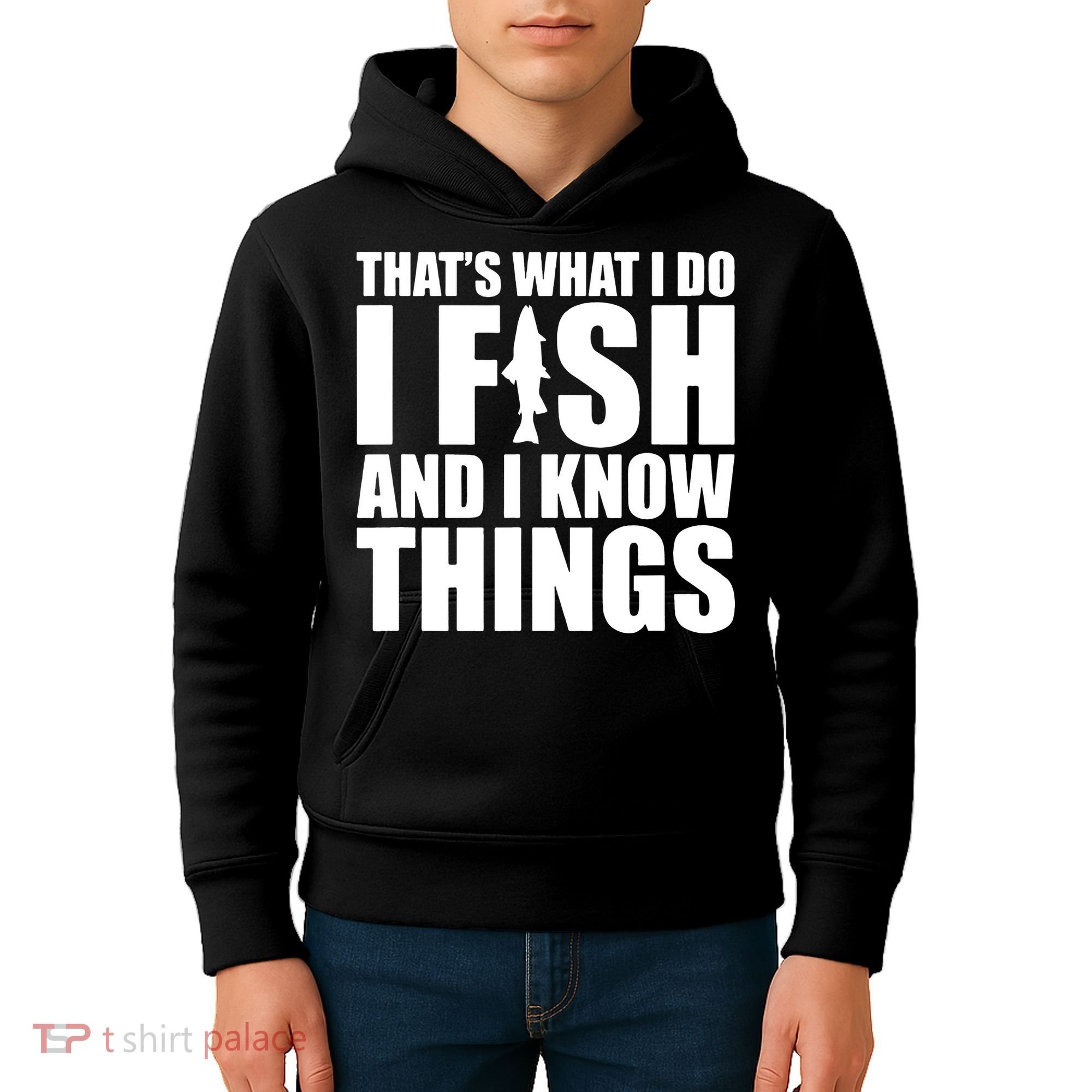 I Fish and I Know Things Fishing Fisherman Father’s Day Gift Kids Hoodie