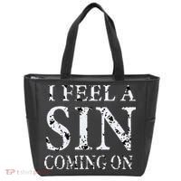 I Feel A Sin Coming On Funny Saying Tote Bag thumb 0