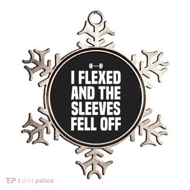 I Flexed And The Sleeves Fell Off Funny Gym Workout Tank Top Ornament