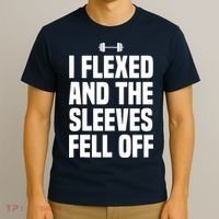 I Flexed And The Sleeves Fell Off Funny Gym Workout Tank Top T-Shirt thumb 3