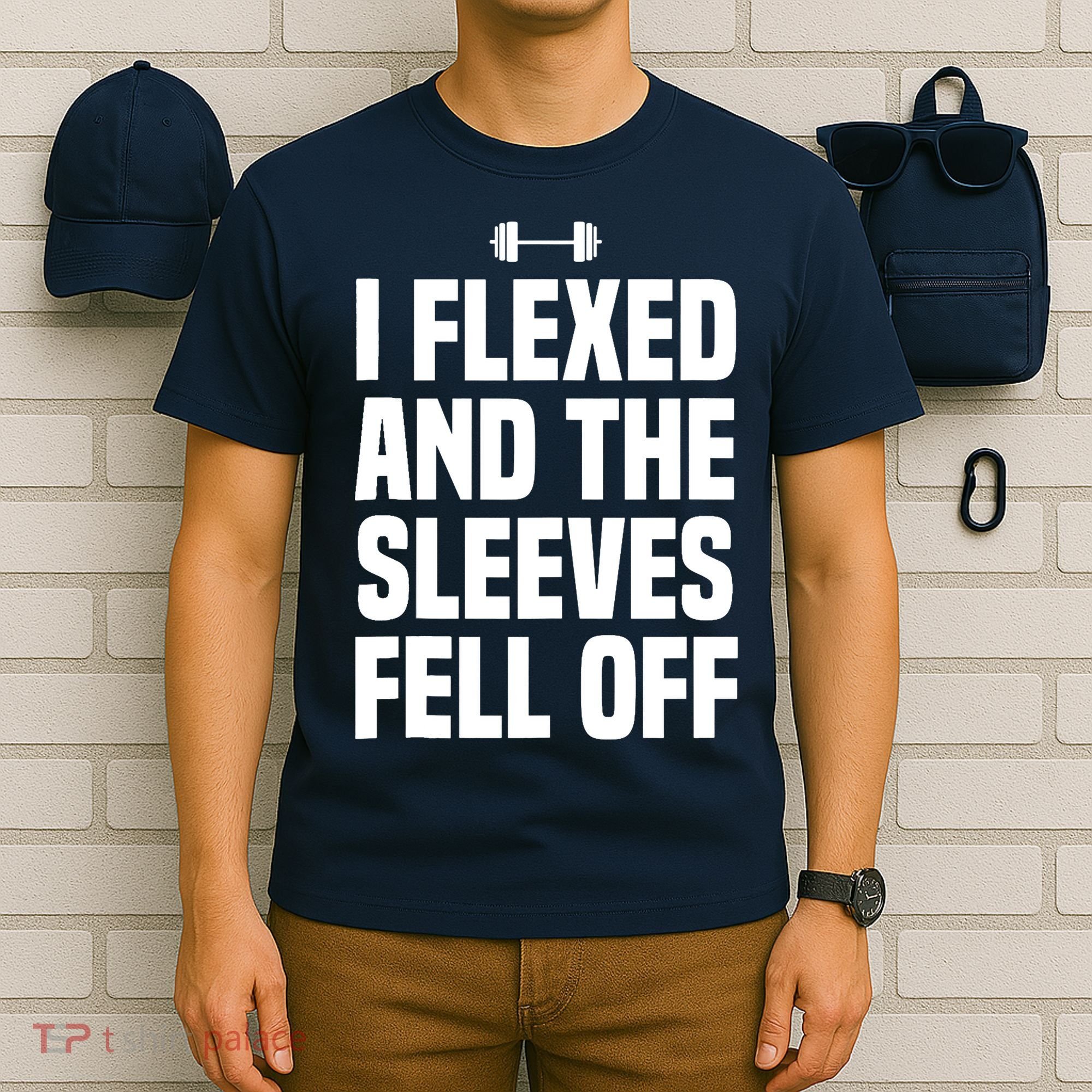 I Flexed And The Sleeves Fell Off Funny Gym Workout Tank Top T-Shirt