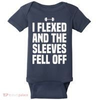 I Flexed And The Sleeves Fell Off Funny Gym Workout Tank Top Baby Bodysuit thumb 0
