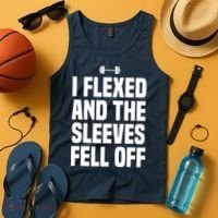 I Flexed And The Sleeves Fell Off Funny Gym Workout Tank Top Tank Top thumb 4