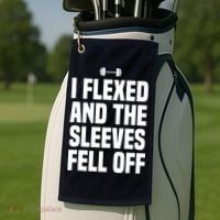 I Flexed And The Sleeves Fell Off Funny Gym Workout Tank Top Golf Towel thumb 2