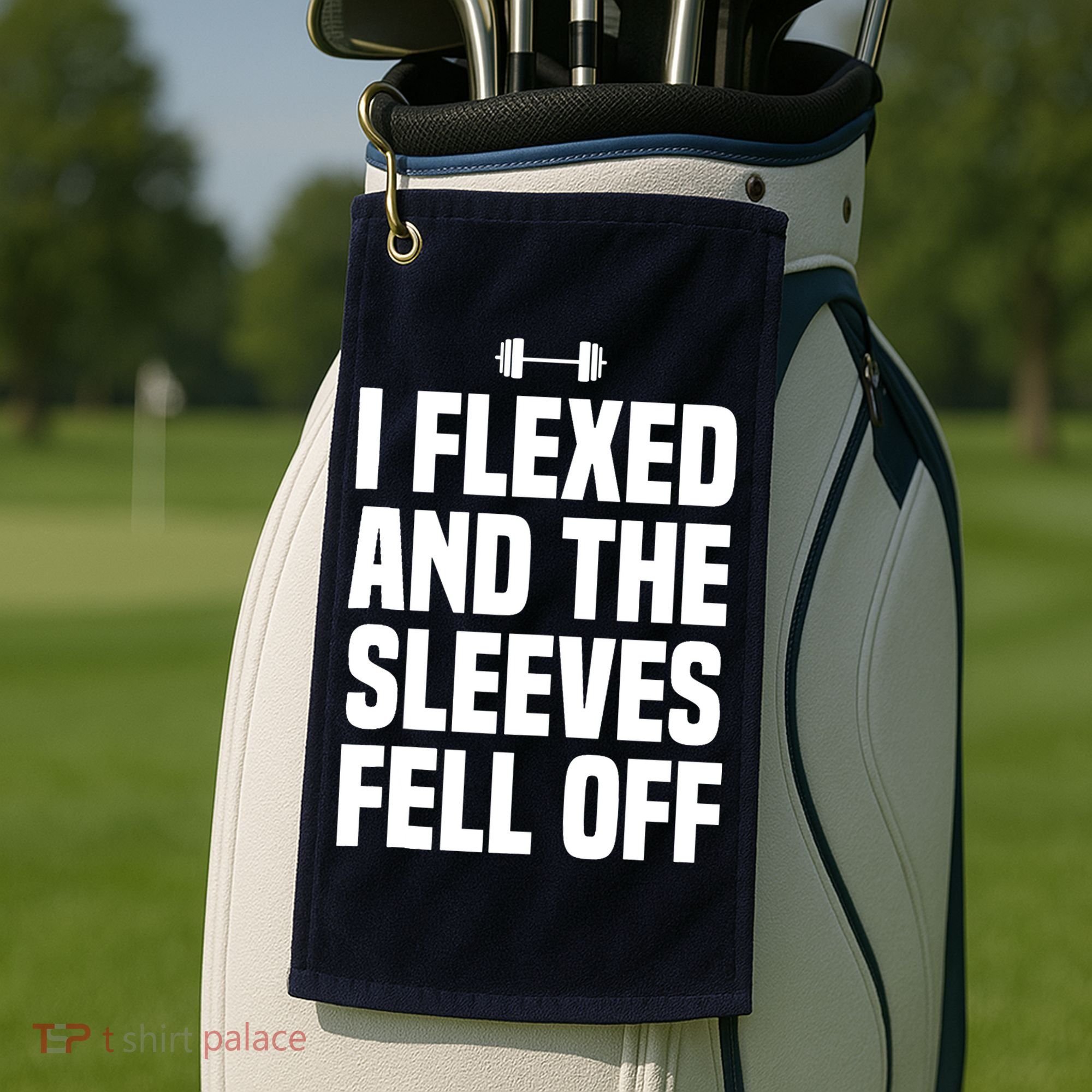 I Flexed And The Sleeves Fell Off Funny Gym Workout Tank Top Golf Towel