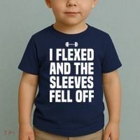 I Flexed And The Sleeves Fell Off Funny Gym Workout Tank Top Toddler T-Shirt thumb 2