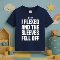 I Flexed And The Sleeves Fell Off Funny Gym Workout Tank Top Toddler T-Shirt thumb 3