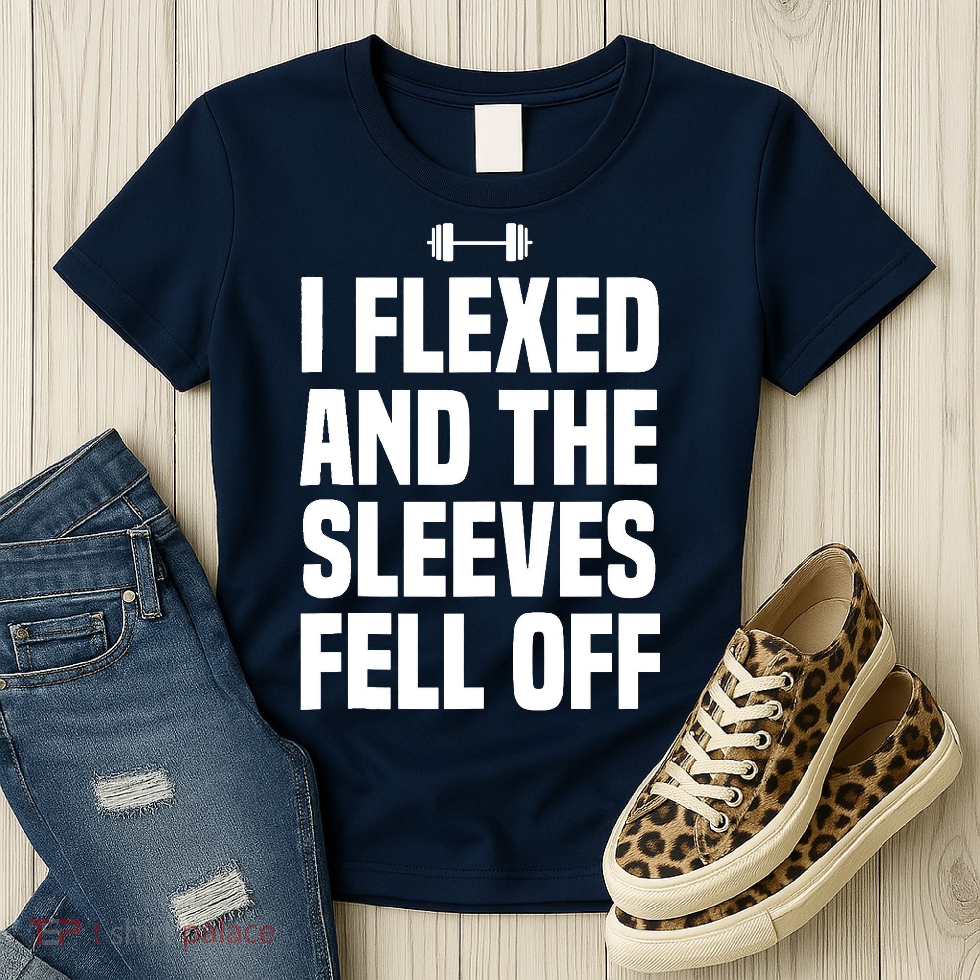 I Flexed And The Sleeves Fell Off Funny Gym Workout Tank Top Women's T-Shirt