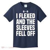 I Flexed And The Sleeves Fell Off Funny Gym Workout Tank Top Kids T-Shirt thumb 0