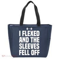 I Flexed And The Sleeves Fell Off Funny Gym Workout Tank Top Tote Bag thumb 0