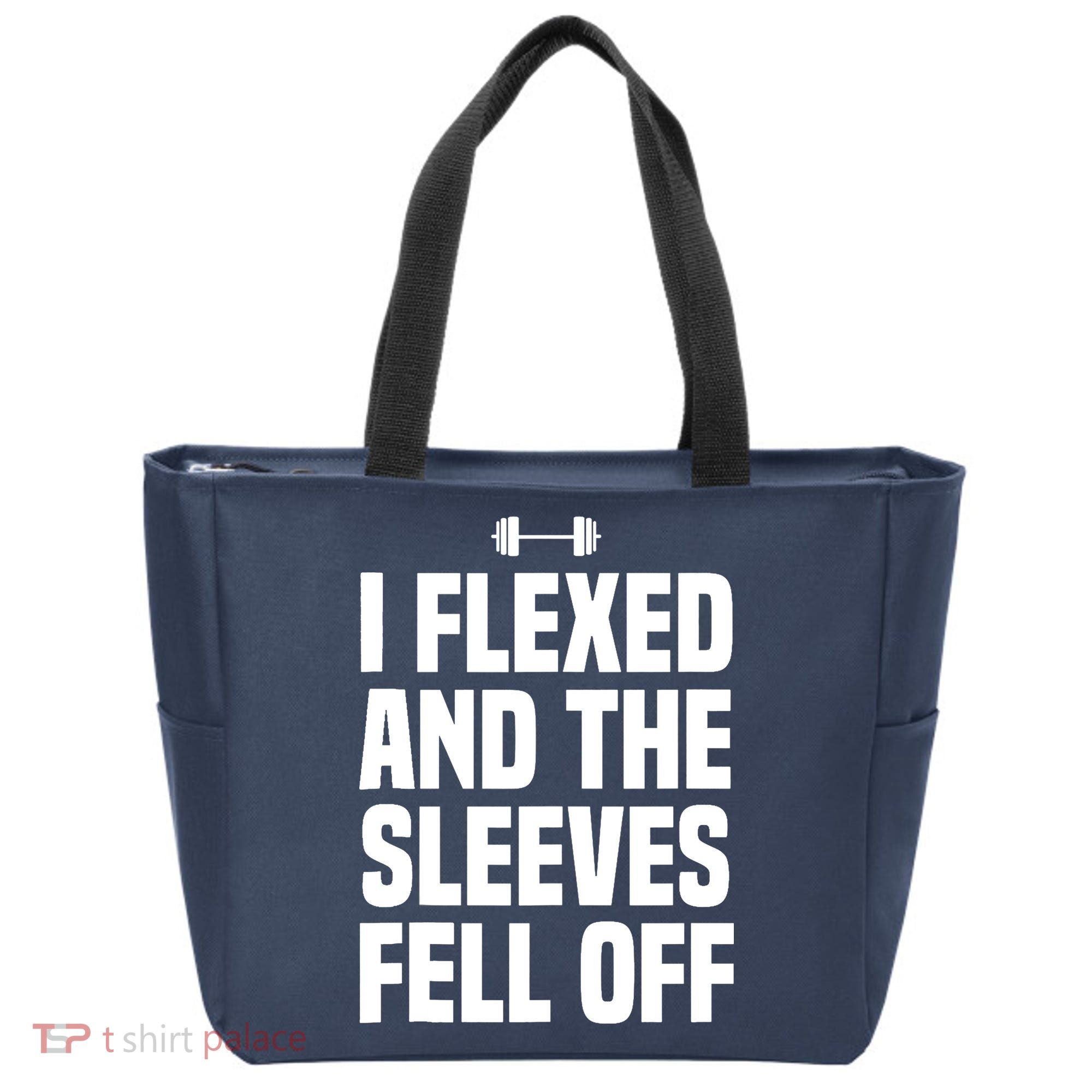I Flexed And The Sleeves Fell Off Funny Gym Workout Tank Top Tote Bag