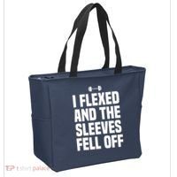 I Flexed And The Sleeves Fell Off Funny Gym Workout Tank Top Tote Bag thumb 2