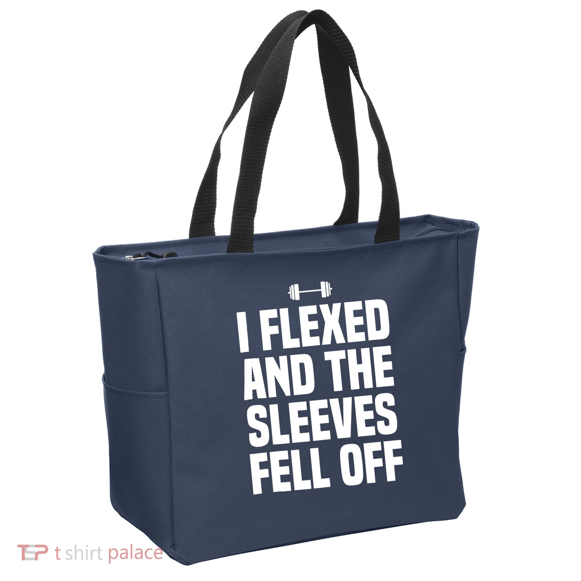 I Flexed And The Sleeves Fell Off Funny Gym Workout Tank Top Tote Bag