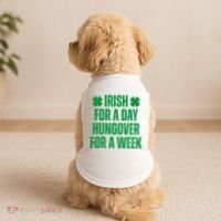 Irish For A Day Hungover For A Week St Patricks Day Funny Doggie Tank thumb 2