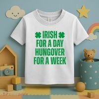 Irish For A Day Hungover For A Week St Patricks Day Funny Toddler T-Shirt thumb 3