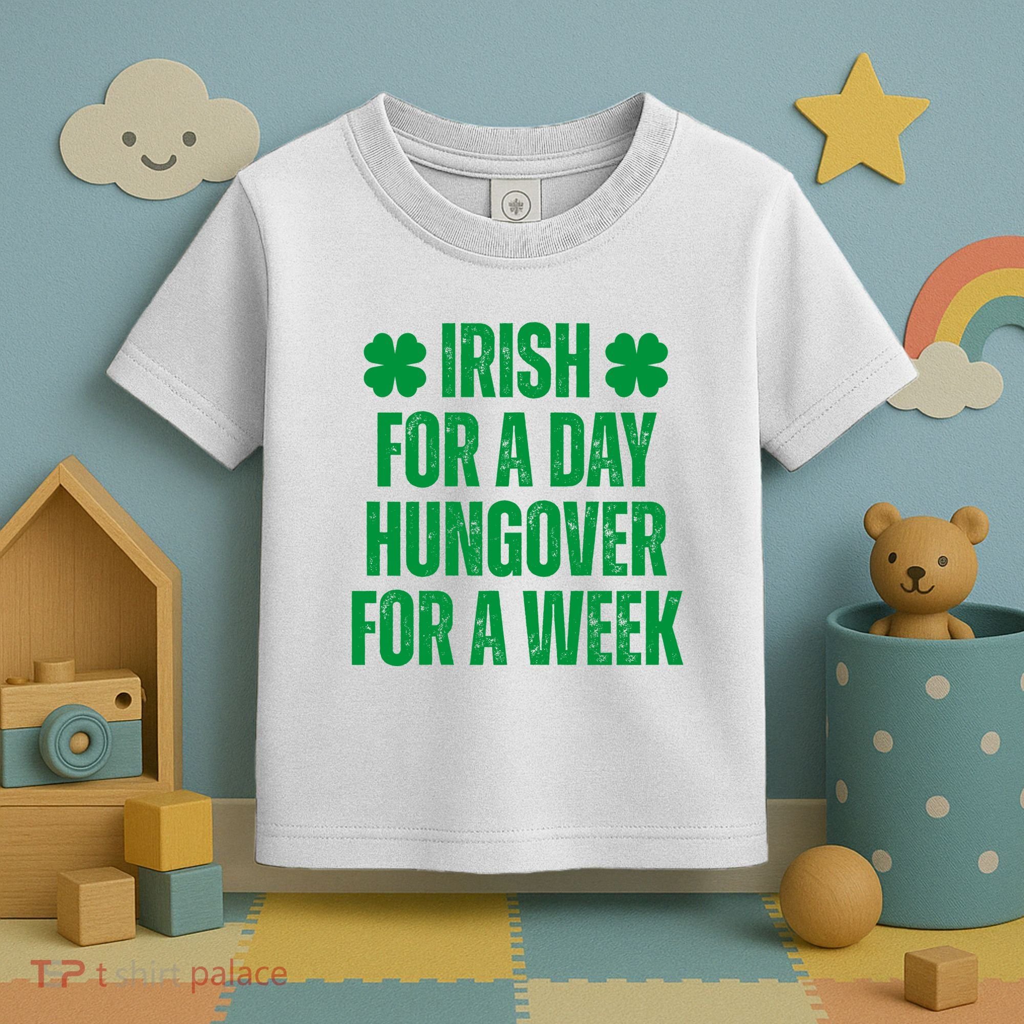 Irish For A Day Hungover For A Week St Patricks Day Funny Toddler T-Shirt