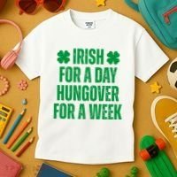 Irish For A Day Hungover For A Week St Patricks Day Funny Kids T-Shirt thumb 3