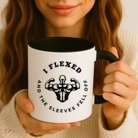 I Flexed And The Sleeves Fell Off Funny Gym Workout Coffee Mug thumb 3
