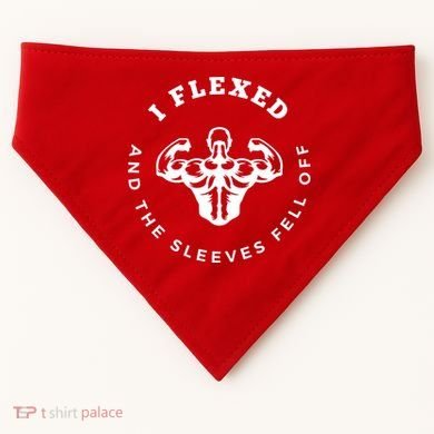 I Flexed And The Sleeves Fell Off Funny Gym Workout USA-Made Doggie Bandana