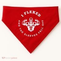 I Flexed And The Sleeves Fell Off Funny Gym Workout USA-Made Doggie Bandana thumb 0