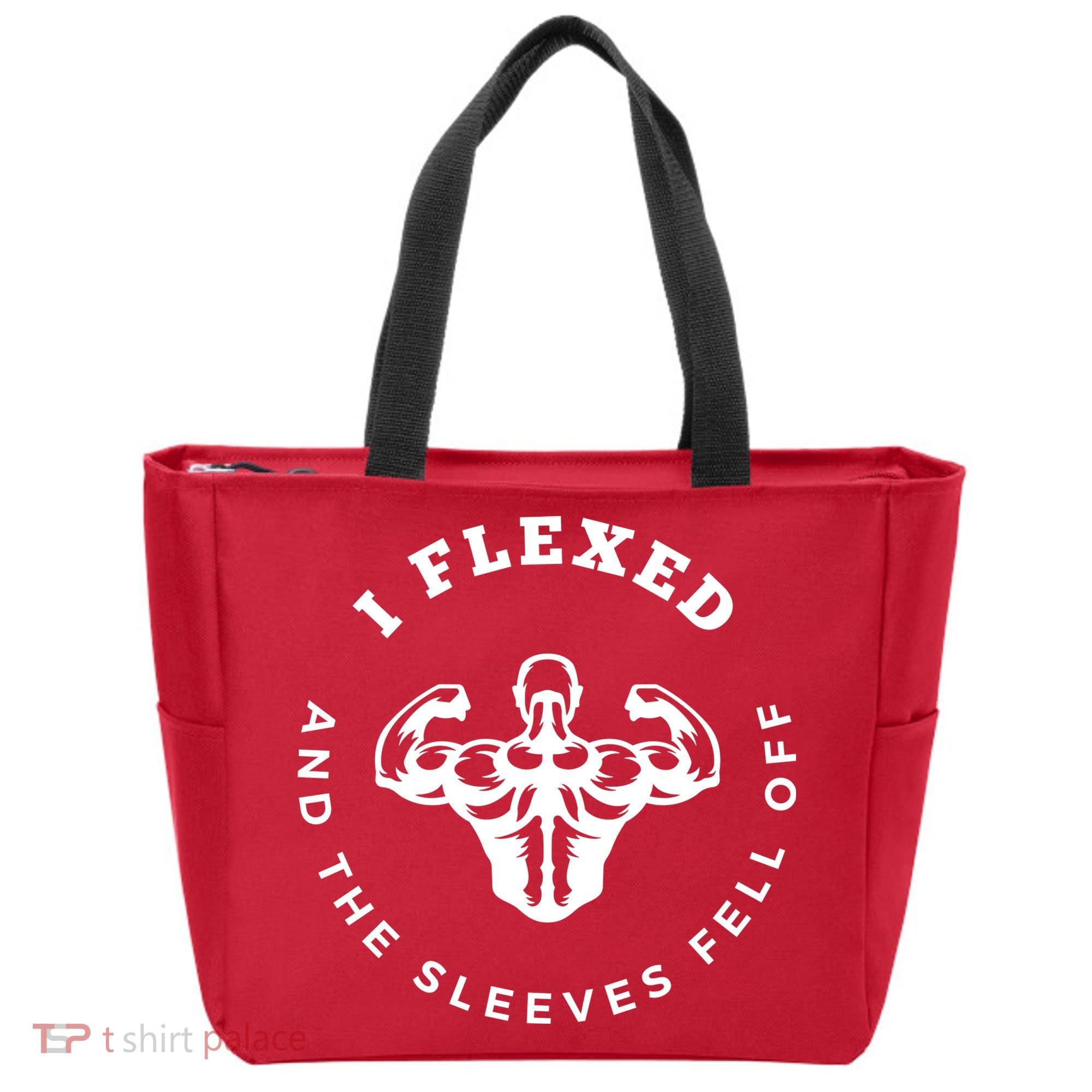 I Flexed And The Sleeves Fell Off Funny Gym Workout Tote Bag