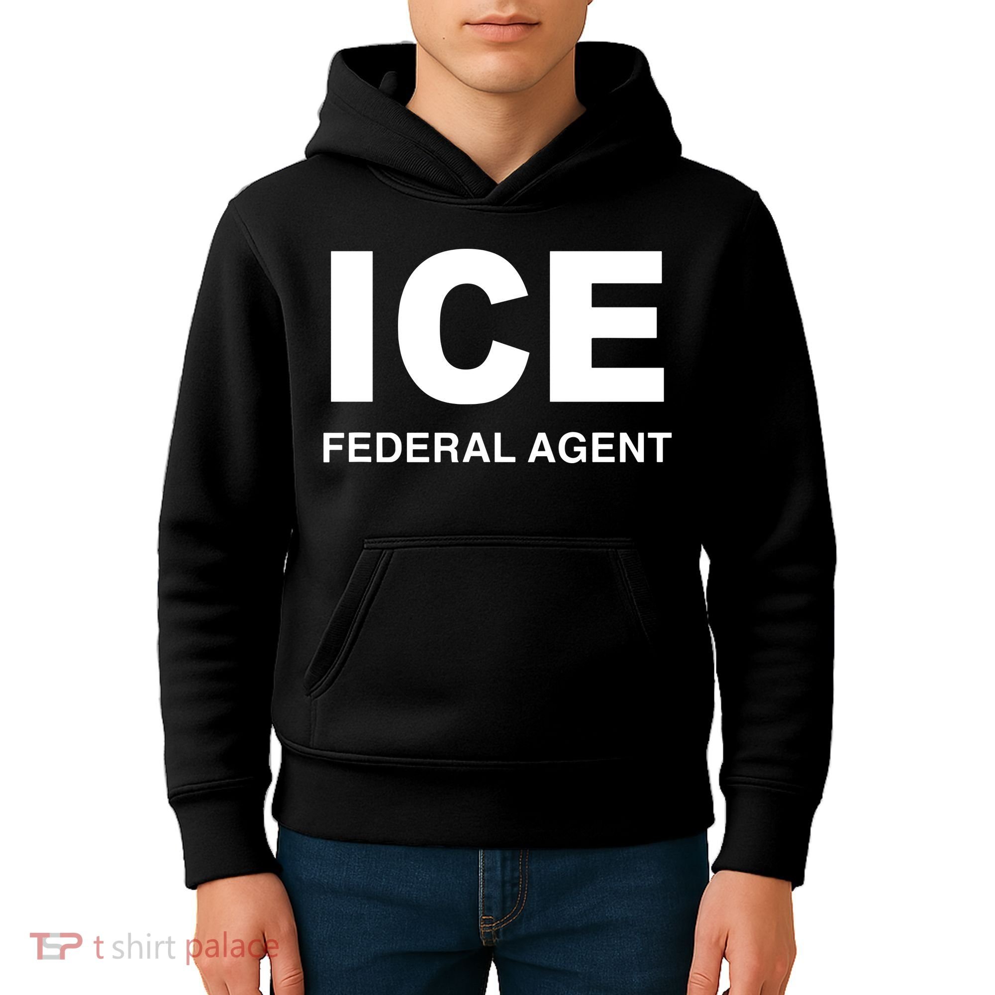 Ice Federal Agent Halloween Costume Police Immigration Kids Hoodie