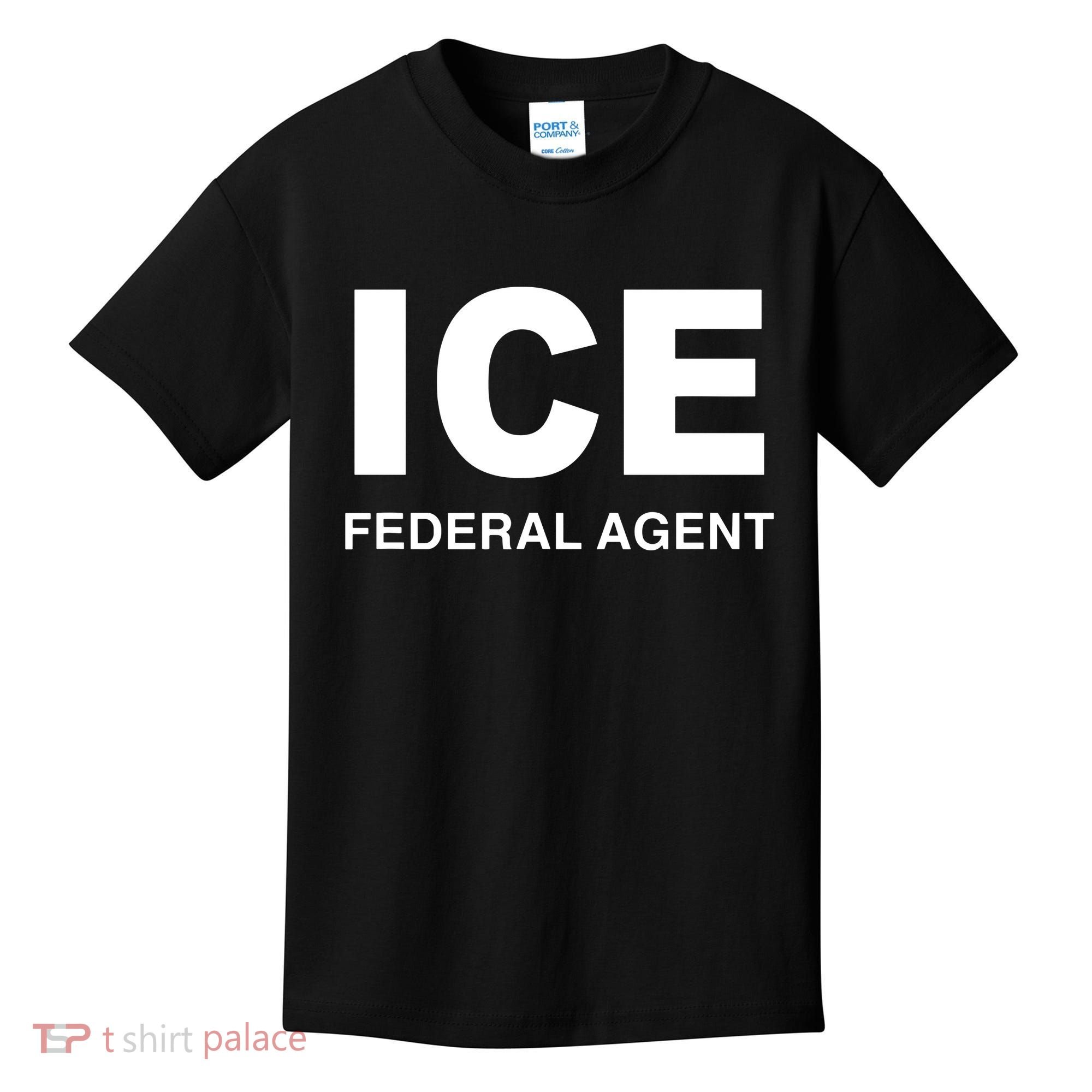 Ice Federal Agent Halloween Costume Police Immigration Kids T-Shirt