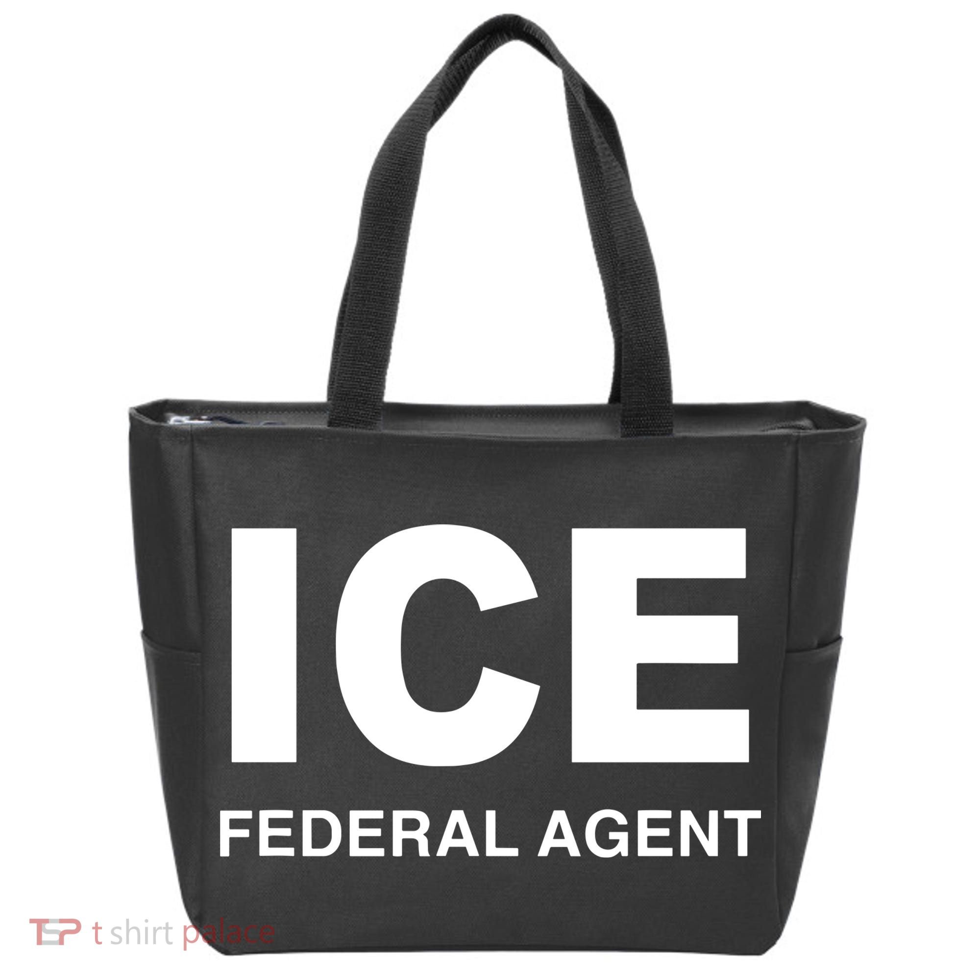 Ice Federal Agent Halloween Costume Police Immigration Tote Bag