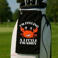 I'm Feeling A Little Crabby Cute Crabs Golf Towel thumb 2