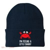 I'm Feeling A Little Crabby Funny Cartoon Crab Lobster Beanie thumb 0