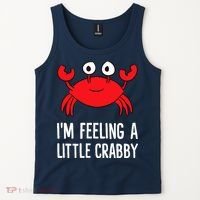 I'm Feeling A Little Crabby Funny Cartoon Crab Lobster Tank Top thumb 2