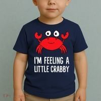 I'm Feeling A Little Crabby Funny Cartoon Crab Lobster Toddler T-Shirt thumb 2